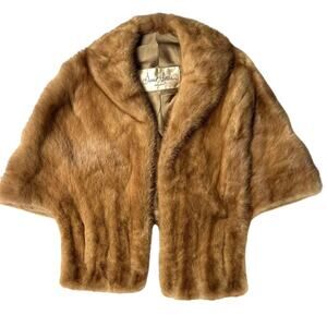 Vintage David Adler Chicago Mink Fur Stole Wrap Shawl Brown